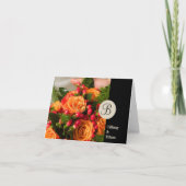 Zwarte band aangepaste foto monogram letter bedank bedankkaart (Voorkant)