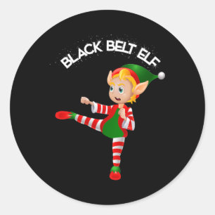 Zwarte Band Elf-taekwondo, Karate, Jui Jitsu, Kick Ronde Sticker