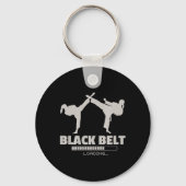 Zwarte Band Loading Karate Premium Tri-Blend Sleutelhanger (Voorkant)