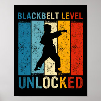 Zwarte Band Mannen Prestatie Martial Arts Karate J Poster