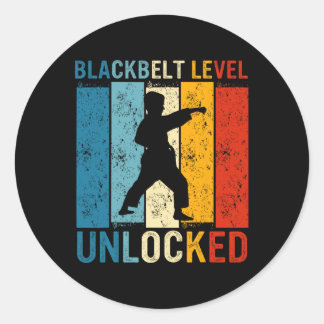 Zwarte Band Mannen Prestatie Martial Arts Karate J Ronde Sticker