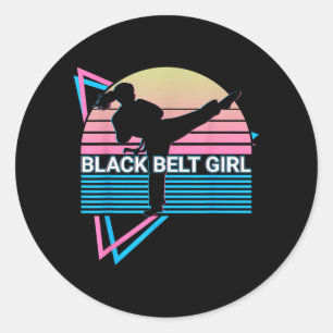 Zwarte Band Meisje - Judo Karate Jiu Jitsu Taekwon Ronde Sticker