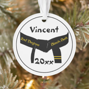 Zwarte band van de Graad van vechtsporten het 2de Ornament