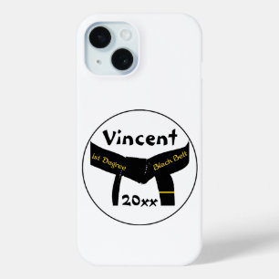 Zwarte band van de Graad van vechtsporten het iPhone 15 Case