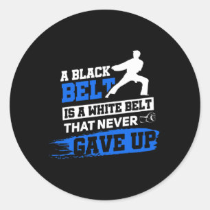 Zwarte Band Zeggen Karate Taekwondo Vechtkunst Ronde Sticker