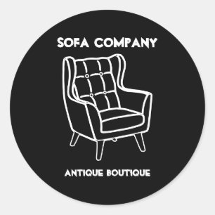 Zwarte bank met interieur ronde sticker