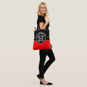Zwarte banner & BRAND RED-rechthoek + uw ideeën Tote Bag (Op model)