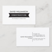 ZWARTE BANNER CONSTRUCTIE, BOUWER, ARCHITECT VISITEKAARTJE (Voorkant / Achterkant)