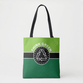 Zwarte banner & DARK GREEN Rechthoek + uw ideeën Tote Bag