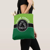 Zwarte banner & DARK GREEN Rechthoek + uw ideeën Tote Bag (Dichtbij)