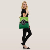 Zwarte banner & DARK GREEN Rechthoek + uw ideeën Tote Bag (Op model)