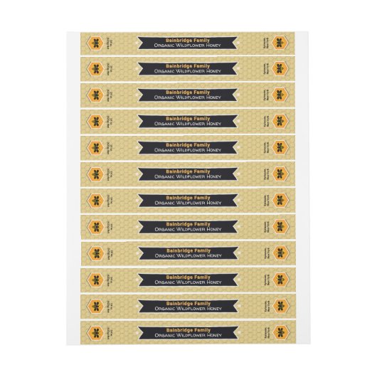 Zwarte banner Golden Honey Jar - veiligheidslabel (Vel)