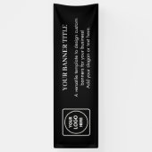 Zwarte banner met aangepast logo | Modern zakelijk (Verticaal)