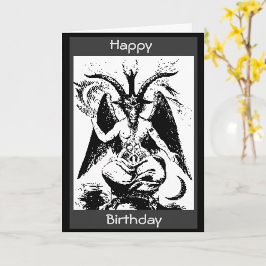 zwarte baphomet Birthday Kaart (Gele Bloem)