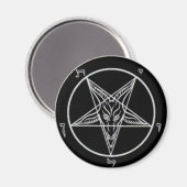Zwarte Baphomet Grote Magneet (Voorkant / Achterkant)