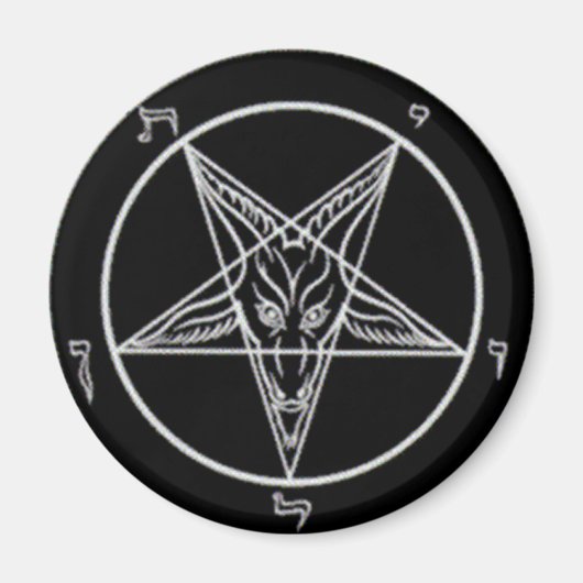 Zwarte Baphomet Grote Magneet (Voorkant)