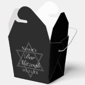 Zwarte Bar Mitzvah Ster van David Aangepaste Geluk Bedankdoosjes (Open)