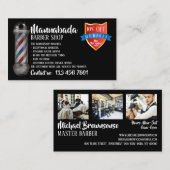 Zwarte Barber paal levering winkel coupon code Visitekaartje (Voorkant / Achterkant)