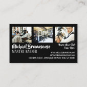 Zwarte Barber paal levering winkel coupon code Visitekaartje (Achterkant)