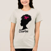 Zwarte Barbie Tri-Blend Shirt (Voorkant)