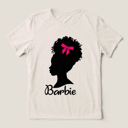 Zwarte Barbie Tri-Blend Shirt (Design voorkant)