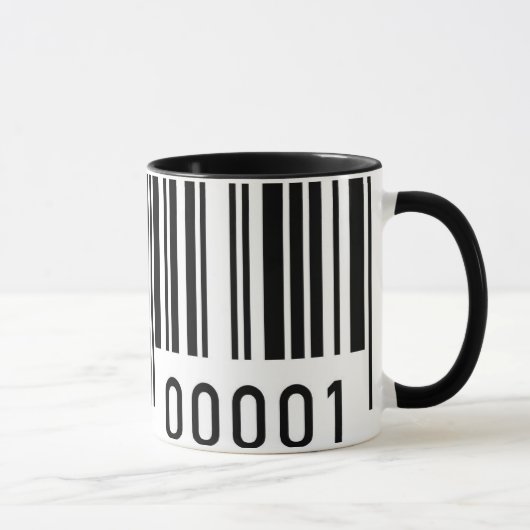 Zwarte Barcode Keramische Mok (Rechts)