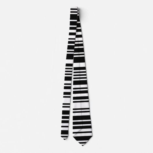Zwarte Barcode Necktie Stropdas (Achterkant)