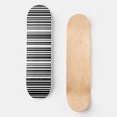 Zwarte Barcode Skateboarddek Skateboard (Voorkant)
