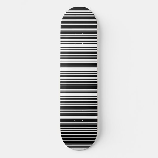 Zwarte Barcode Skateboarddek Skateboard (Voorkant)