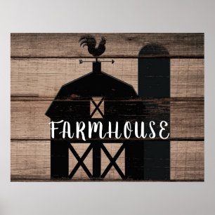 Zwarte Barn Brown Wood Rustige Farmhouse Country A Poster