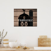 Zwarte Barn Brown Wood Rustige Farmhouse Country A Poster (Keuken)