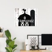 Zwarte Barn White Wood Rustige Farmhouse Country A Poster (Thuiskantoor)