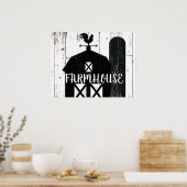 Zwarte Barn White Wood Rustige Farmhouse Country A Poster (Keuken)