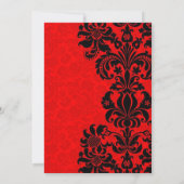 zwarte barok op rode elegante uitnodigingen (Achterkant)