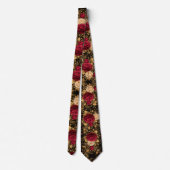 Zwarte Barokrozen Elegantie Stropdas (Achterkant)