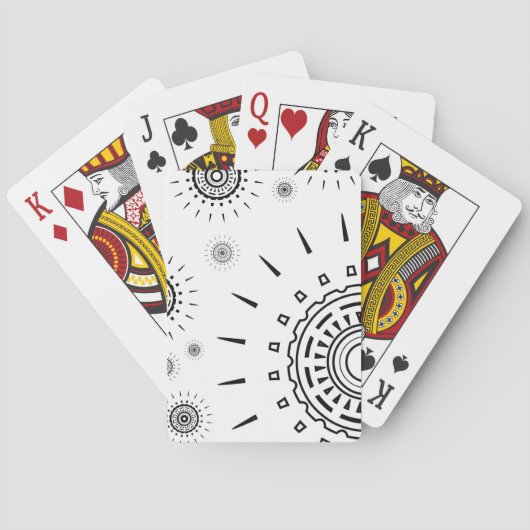 Zwarte barstpatronen op wit pokerkaarten (Achterkant)