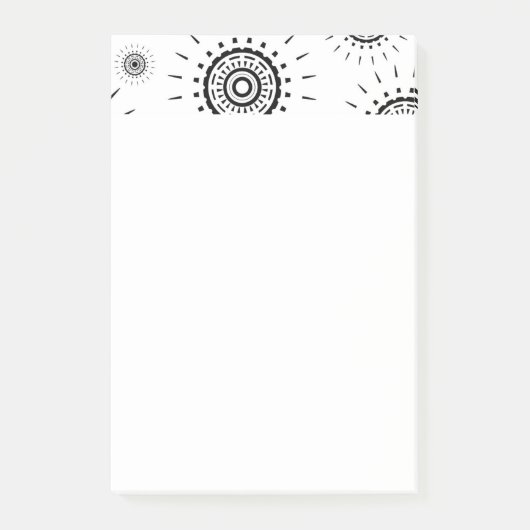 Zwarte barstpatronen op wit post-it® notes (Voorkant)