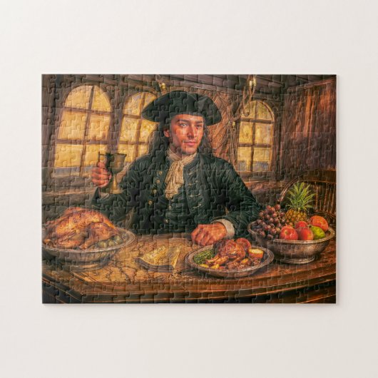 Zwarte Bart Piraat Taverne Portret Legpuzzel (Horizontaal)