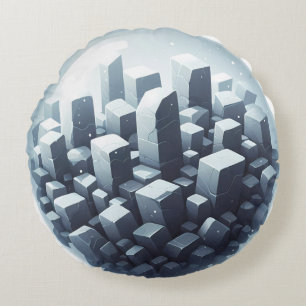 Zwarte basalt steen rond kussen