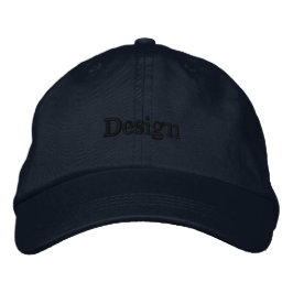 Zwarte baseballpet met daarop het woord "Design" Geborduurde Pet