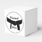 Zwarte basisgordel voor Martiale Kunsten Bedankdoosjes (Voorkant Zijde)