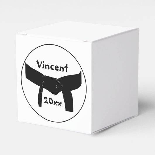 Zwarte basisgordel voor Martiale Kunsten Bedankdoosjes (Voorkant Zijde)