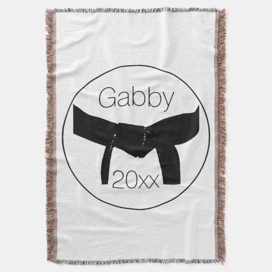 Zwarte basisgordel voor Martiale Kunsten Deken (Voorkant Verticaal)