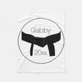 Zwarte basisgordel voor Martiale Kunsten Fleece Deken (Voorkant)