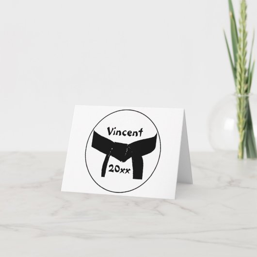 Zwarte basisgordel voor Martiale Kunsten Kaart (Voorkant)