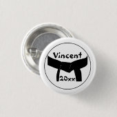 Zwarte basisgordel voor Martiale Kunsten Ronde Button 3,2 Cm (Voorkant /achterkant)