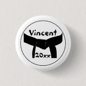 Zwarte basisgordel voor Martiale Kunsten Ronde Button 3,2 Cm (Voorkant)