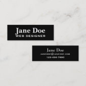 Zwarte basisVisitekaartjes om aan te passen Mini Visitekaartje (Voorkant / Achterkant)