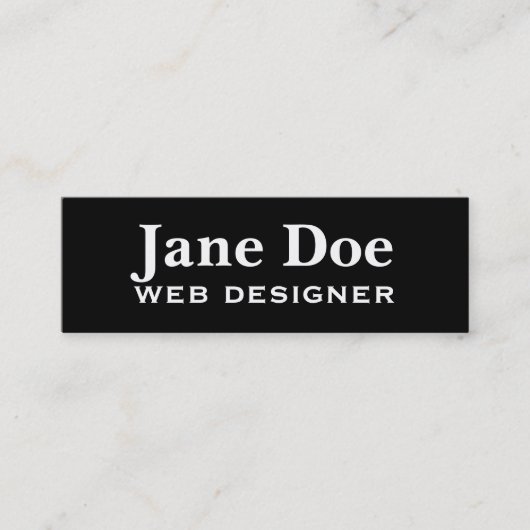 Zwarte basisVisitekaartjes om aan te passen Mini Visitekaartje (Voorkant)