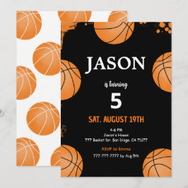 Zwarte Basketbal Uitnodiging